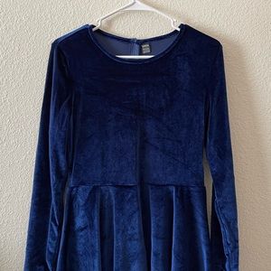 Royal Blue Velvet Dress